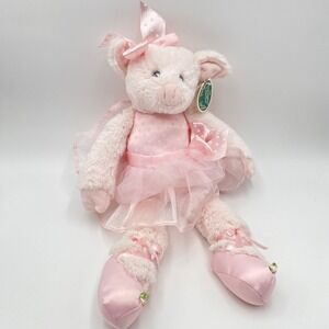 Bearington Baby Piggywinkle Toeshoes Pink Polka Dot Ballerina Pig 15" Plush Toy